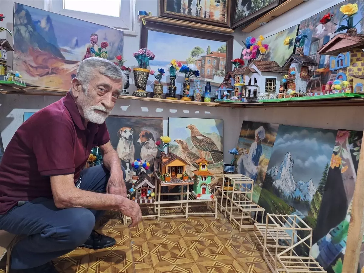 78 Yaşındaki Emekli İşçi, Hobi Olarak Resim Yaparak Sanata Adım Attı