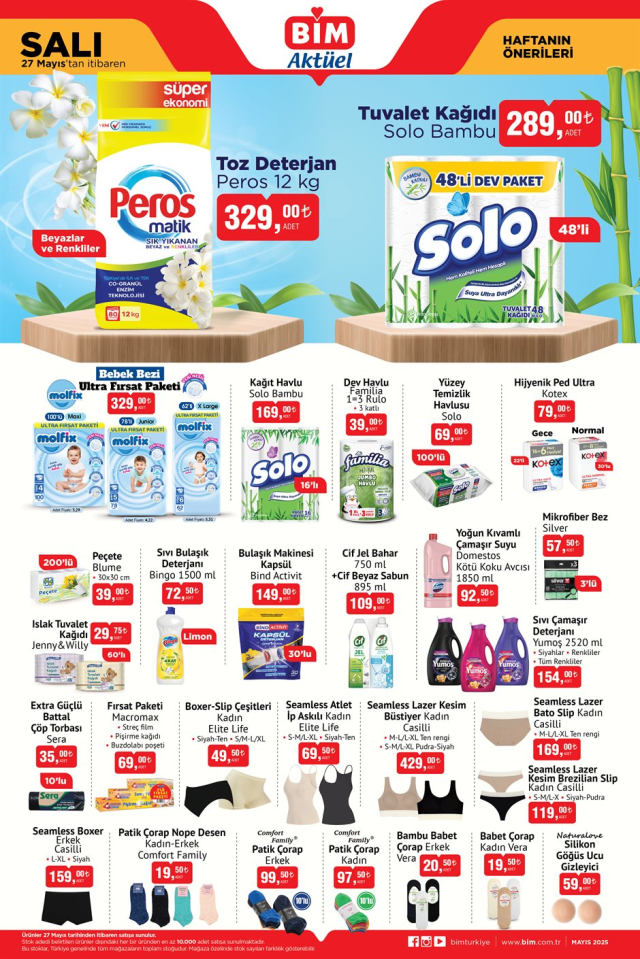 BİM 27 Mayıs 2025 Salı indirim kataloğu! BİM 27 Mayıs 2025 Salı hangi ürünler indirimde?