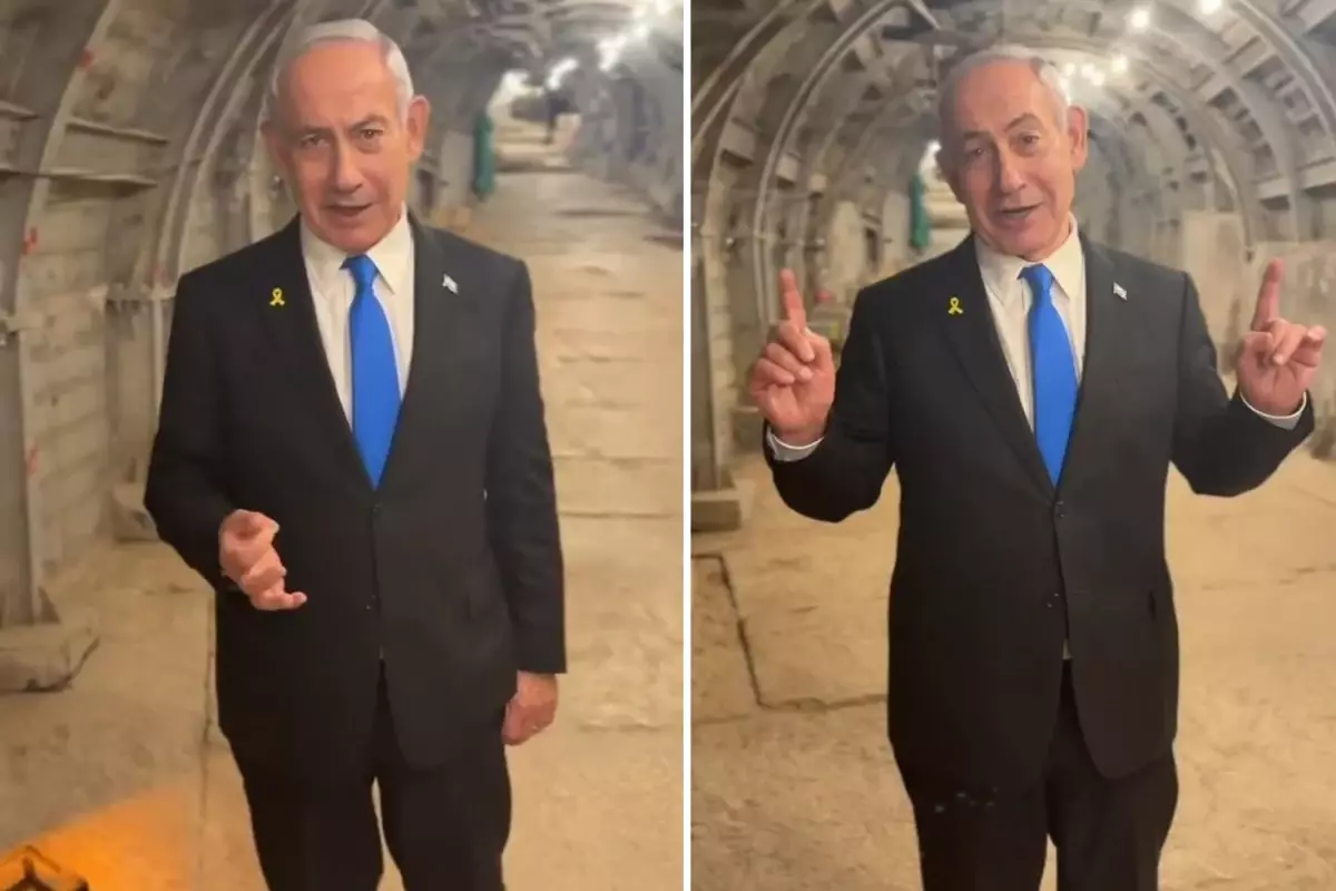 'Gazze kasabı' Netanyahu tartışmalı tünelin içinden görüntü paylaştı