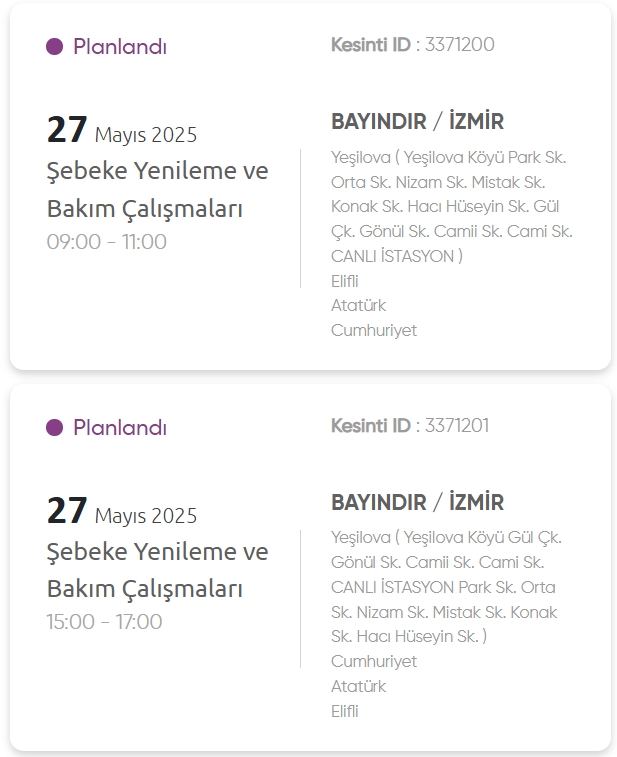 İzmir GEDİZ elektrik kesintisi! 27 Mayıs İzmir'de elektrik kesintisi ne zaman bitecek, elektrikler ne zaman gelecek?