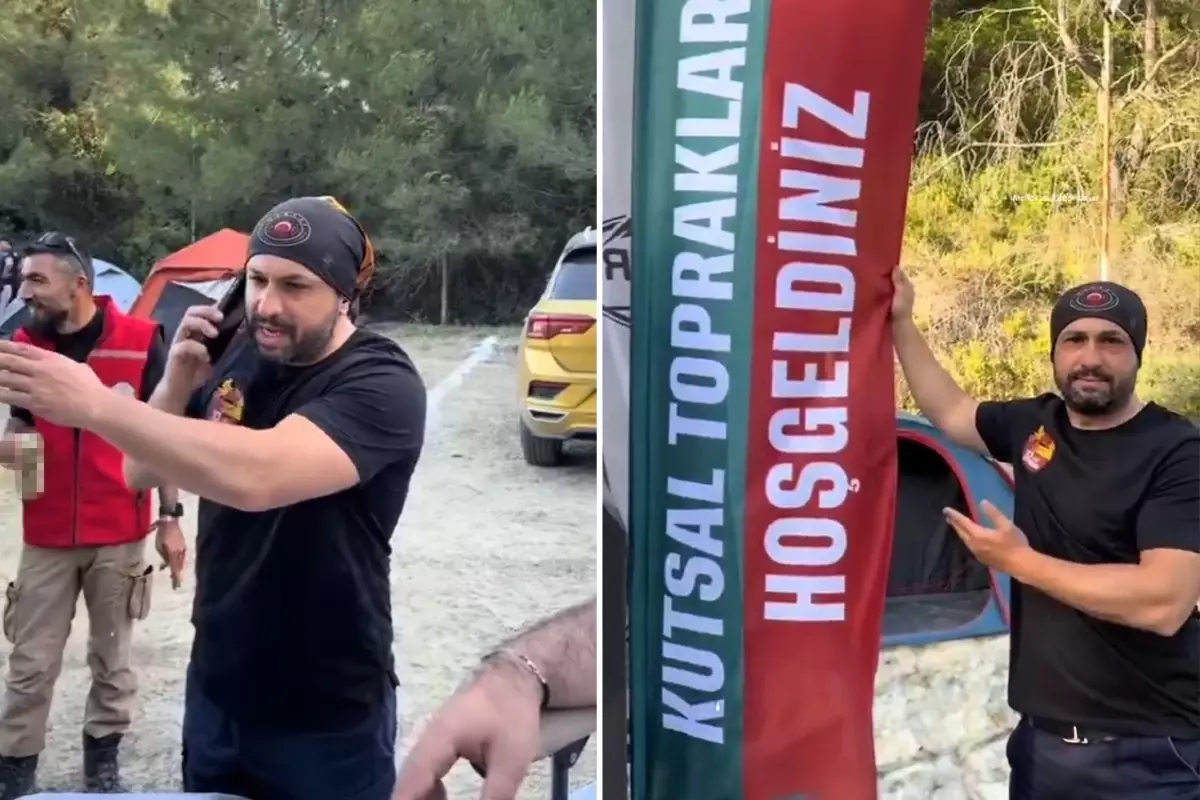 Off-road ekibine yanlışlıkla 'Kutsal topraklara hoş geldiniz' flaması gönderildi