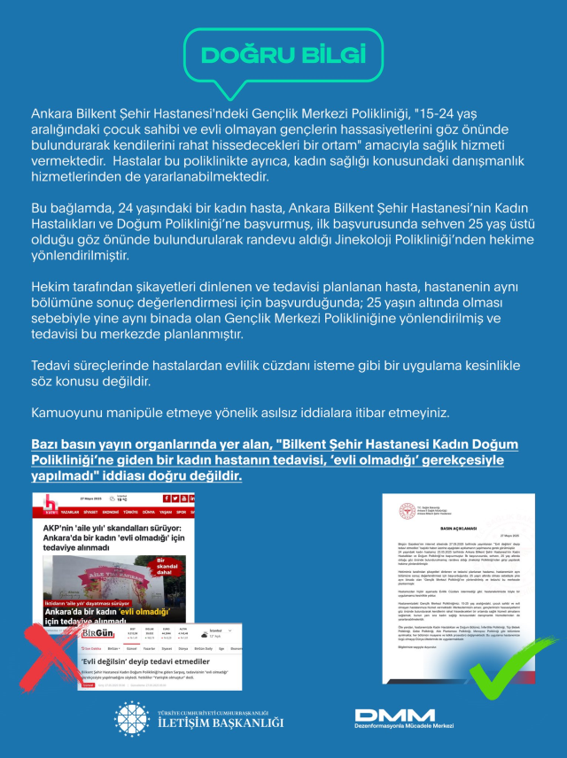 DMM's denial of the claim regarding Bilkent City Hospital