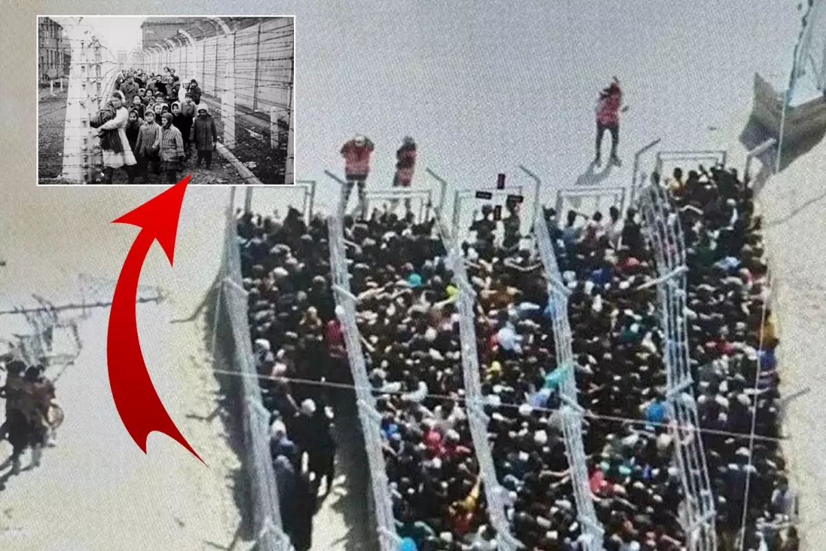 Dünya bu görüntüyü konuşuyor! Gazze'de çekilen fotoğraf Nazi kampına benzetildi