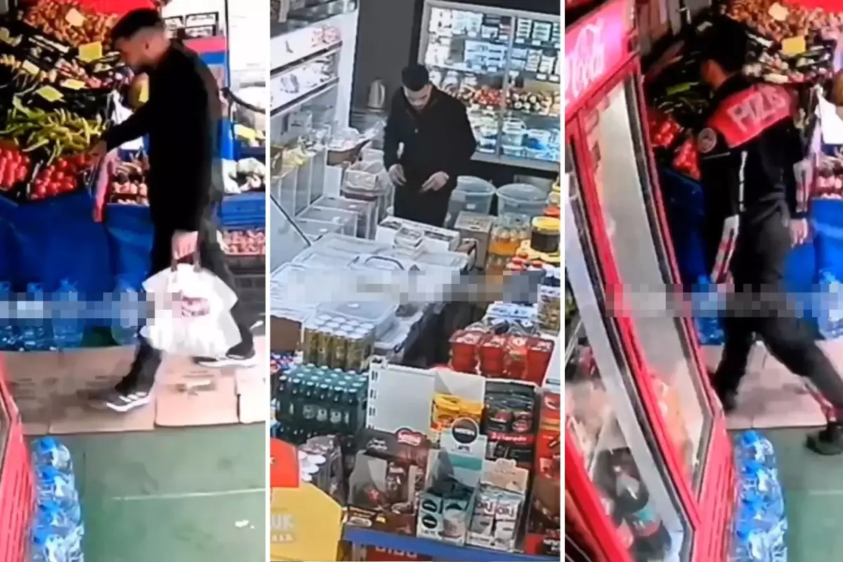 İki torbacının marketteki oyununu Yunus polislerinin dikkati bozdu