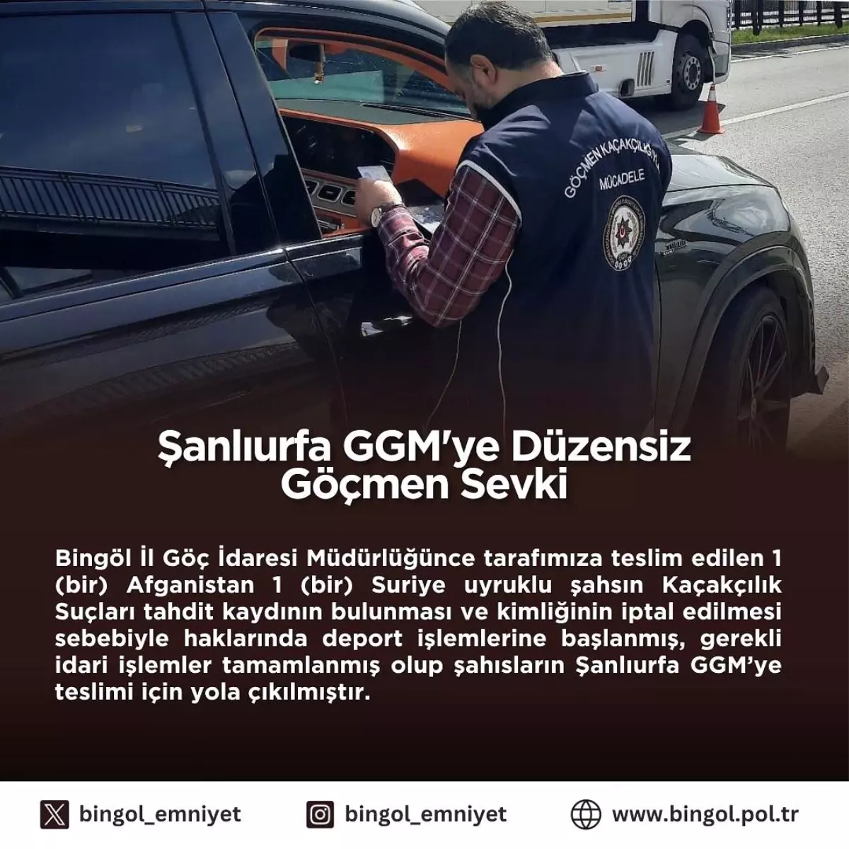 Bingöl'de Kaçakçılık Suçlusu 2 Yabancı Sınır Dışı Edildi