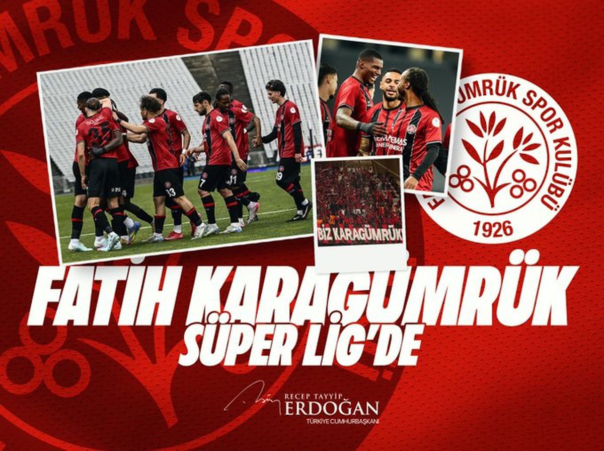 Erdoğan'dan Fatih Karagümrük'e tebrik