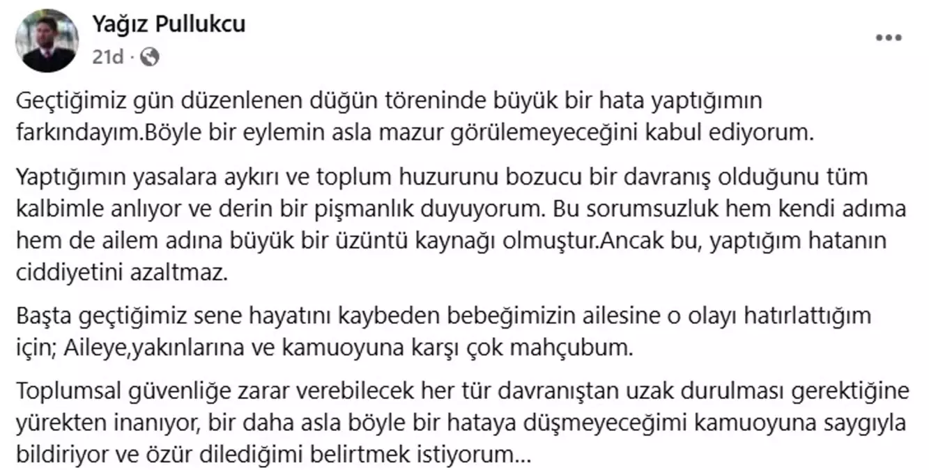 Söke Belediye Başkan Yardımcısı'ndan Düğünde Havaya Ateş Açma Olayına Özür