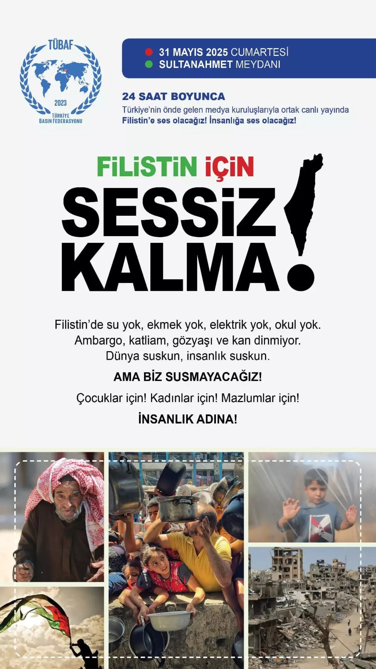 Gazetecilerden Filistin İçin 24 Saatlik Canlı Yayın Nöbeti