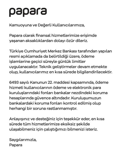 Papara açıldı mı SON DAKİKA!