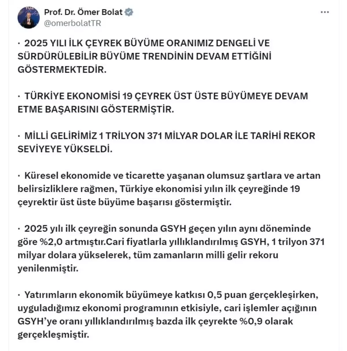 Türkiye Ekonomisi 19 Çeyrek Üst Üste Büyüme Başarısı Gösterdi