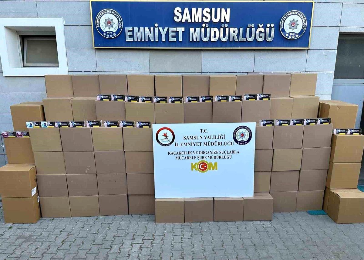 Samsun'da 2 Milyon 260 Bin Kaçak Makaron Ele Geçirildi