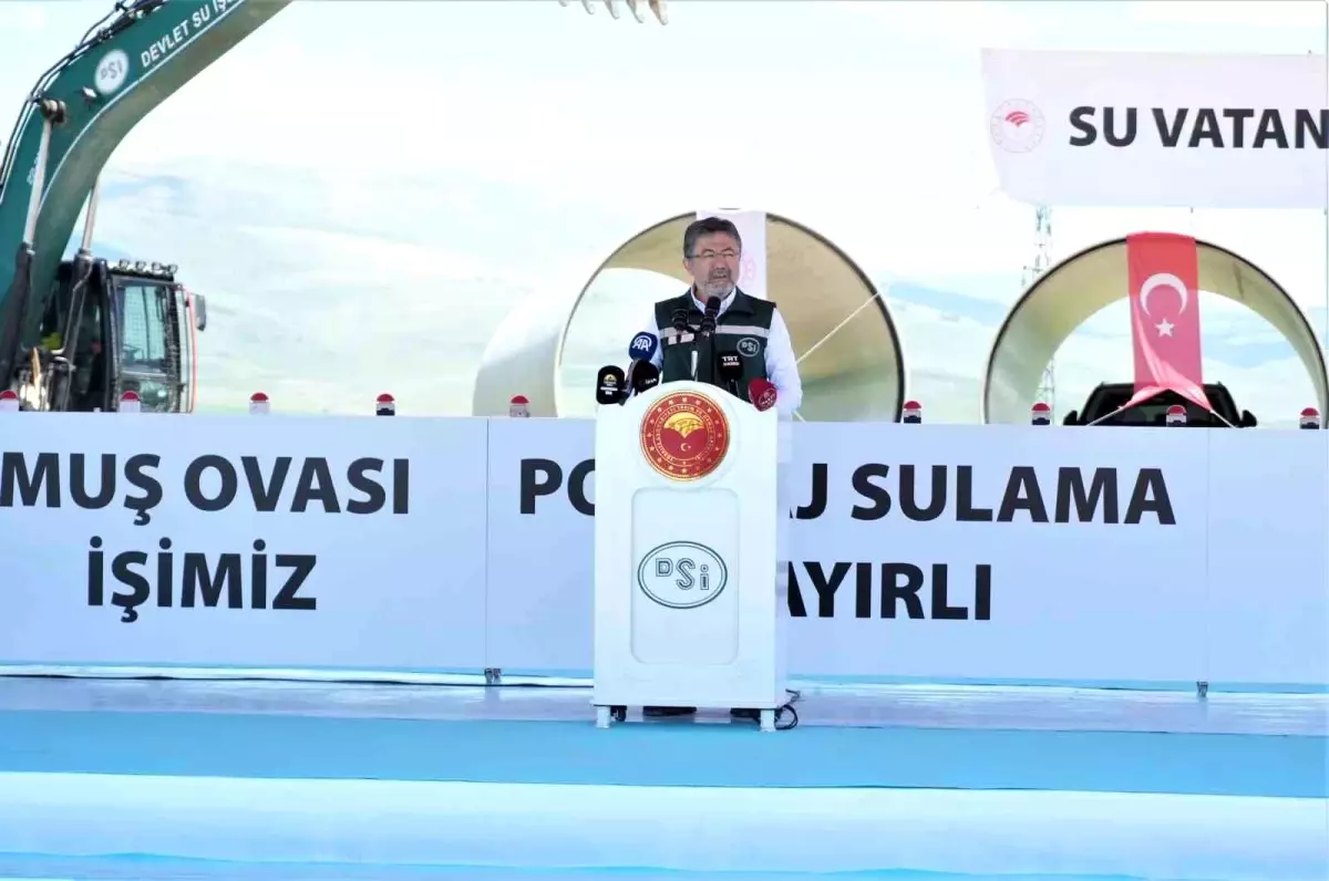 Bakan Yumaklı, 'Muş Ovası Pompaj Sulama 1. Etap' inşaatı temel atma törenine katıldı