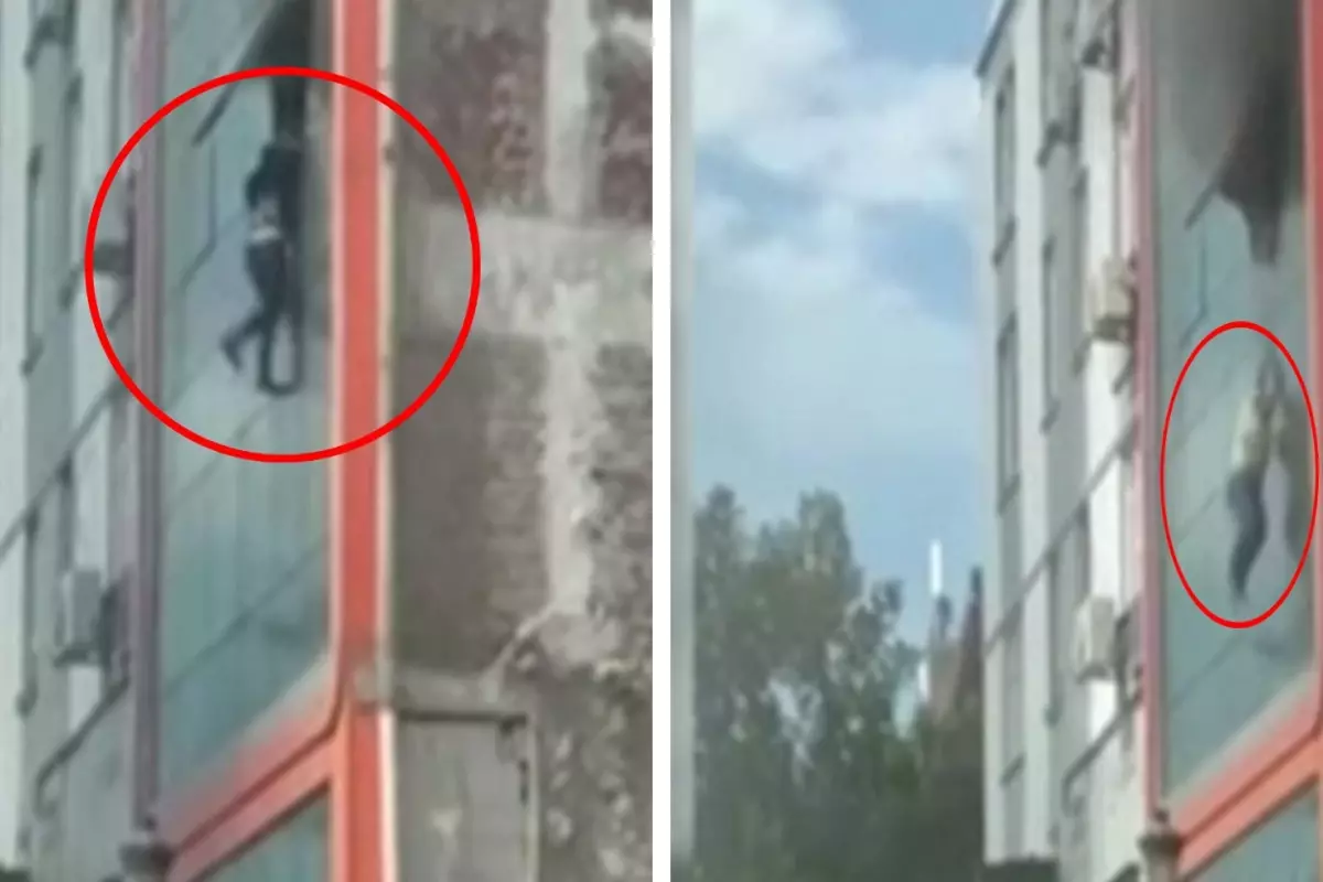 İş merkezinde yangın çıktı, işçiler camdan atlayarak kurtulmaya çalıştı
