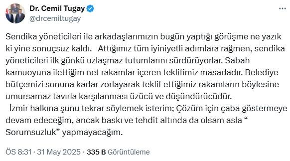 The strike crisis in İzmir could not be resolved! An interesting decision from Mayor Cemil Tugay, who could not reach an agreement with the union