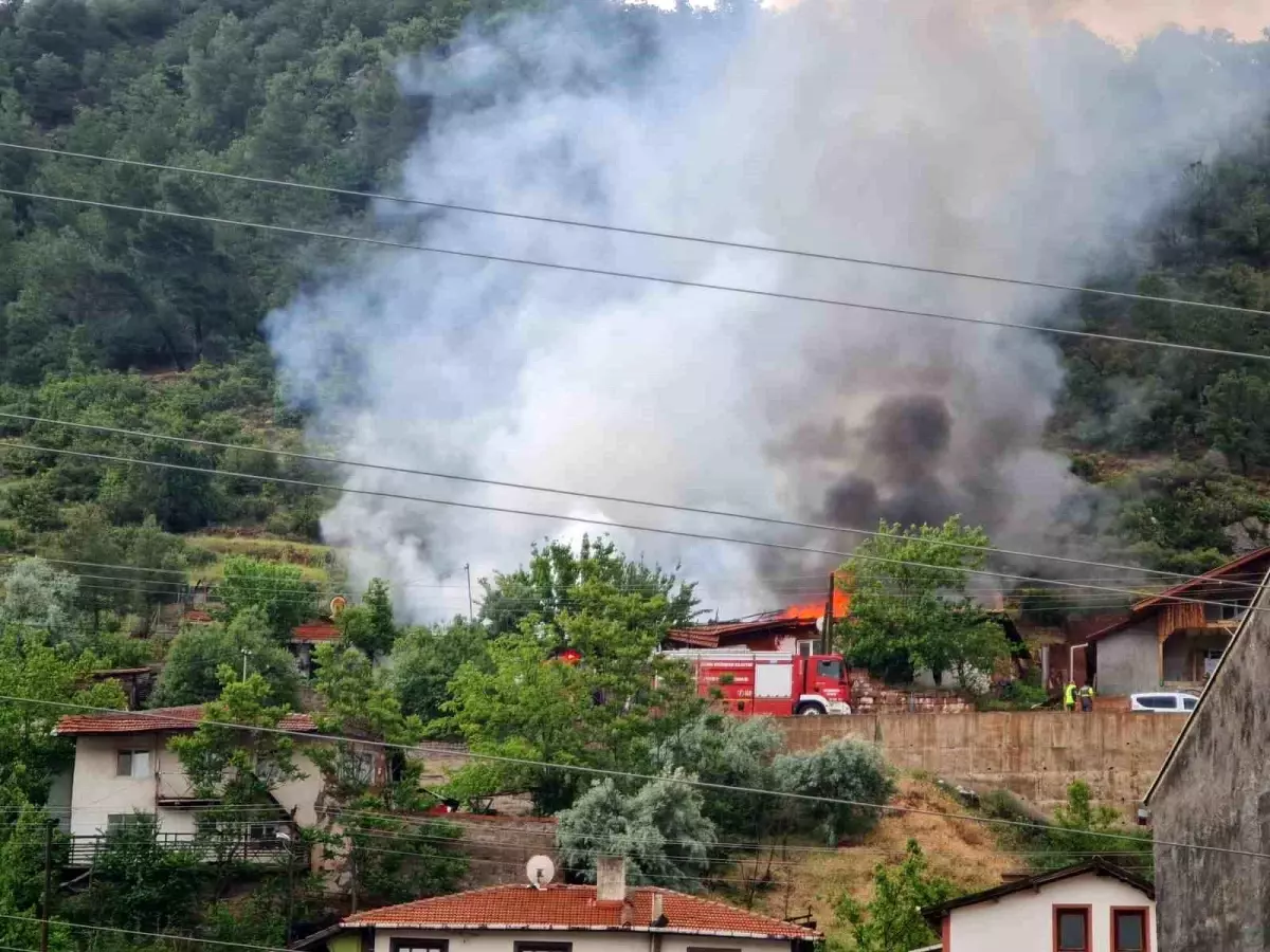 Nallıhan'da Çıkan Yangında İki Ev Hasar Gördü