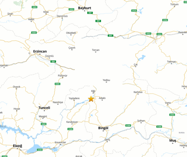 Earthquake with a magnitude of 4.4 in Bingöl