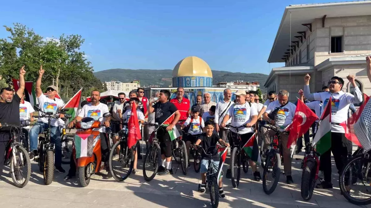 Osmaniye'de pedallar Gazze'ye destek için çevrildi