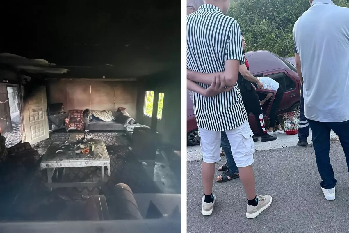 Sevgilisiyle kaldığı evi yakan kadın kaçarken kaza yaptı