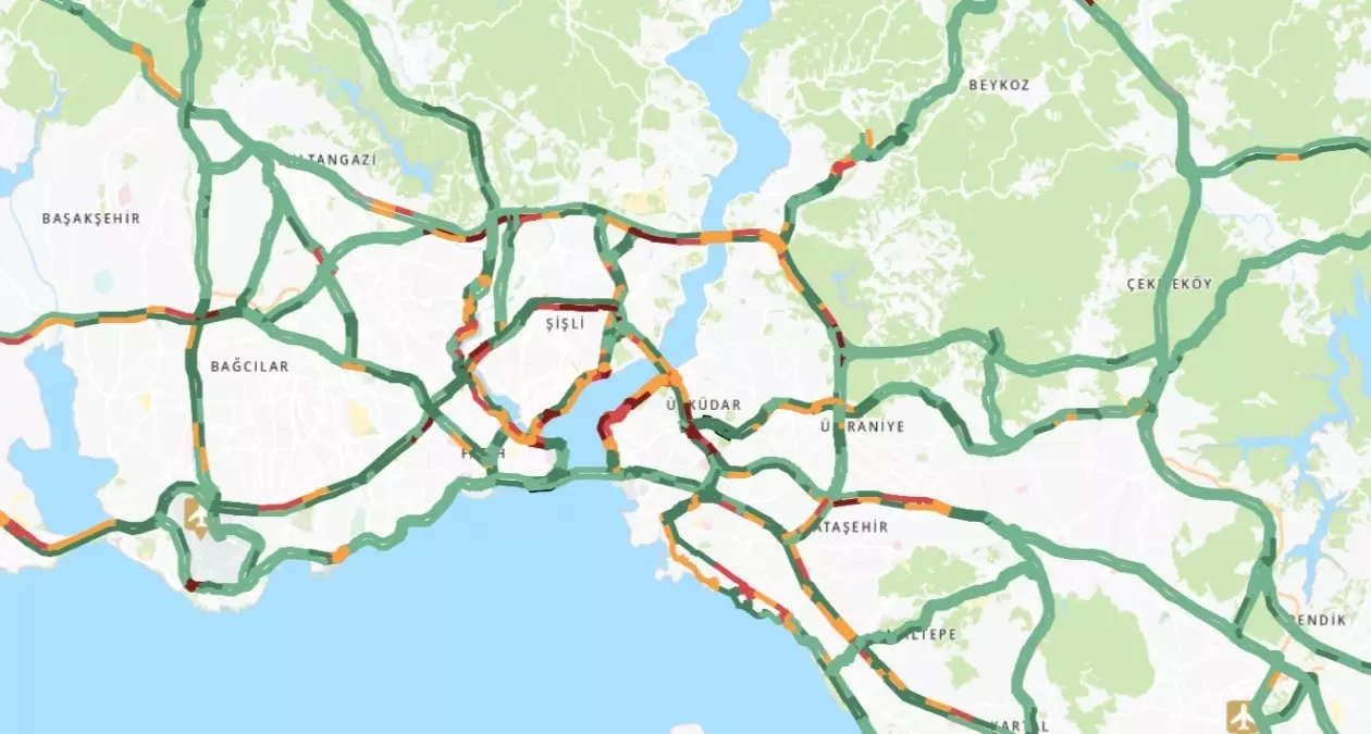 Trafik durumu haritası (CANLI) 1 Haziran İstanbul'da trafik yoğunluğu yüzde kaç?