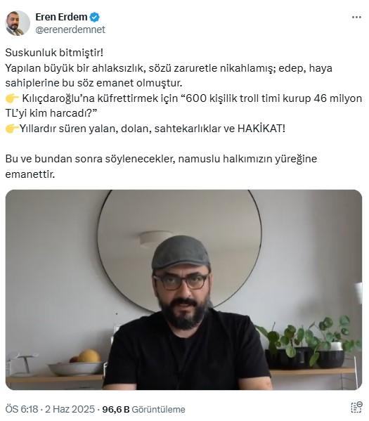 CHP's Eren Erdem: A 600-person troll team was established to insult Kılıçdaroğlu