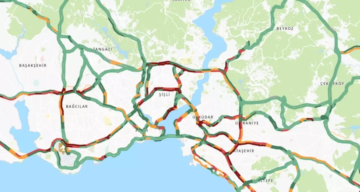 Trafik durumu haritası (CANLI) 2 Haziran İstanbul'da trafik yoğunluğu yüzde kaç?