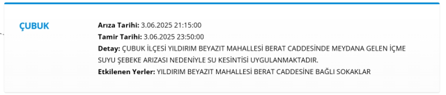 Ankara ÇANKAYA su kesintisi! 3-4 Haziran ASKİ Çankaya su kesintisi ne zaman bitecek, sular ne zaman gelecek?