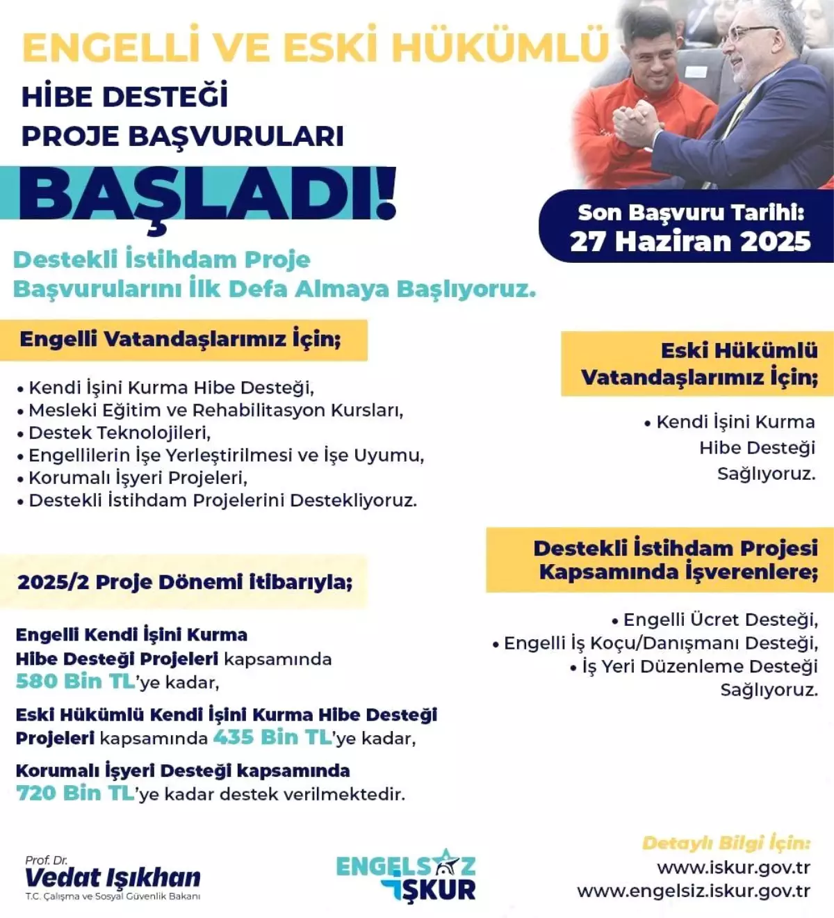 Eski Hükümlü ve Özel Gereksinimli Bireyler İçin İstihdam Projeleri Başladı