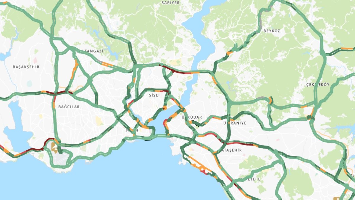 Trafik durumu haritası (CANLI) 3 Haziran İstanbul'da trafik yoğunluğu yüzde kaç?