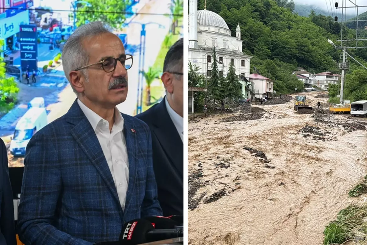 Bakan Uraloğlu, selin vurduğu Trabzon'a gitti: Kaybolan vatandaşımızı arama çalışmaları sürüyor