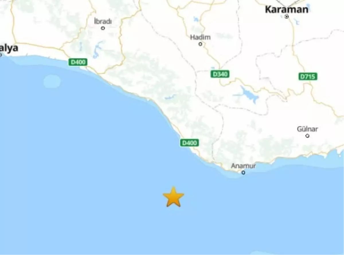 Antalya Gazipaşa Açıklarında 4 Büyüklüğünde Deprem