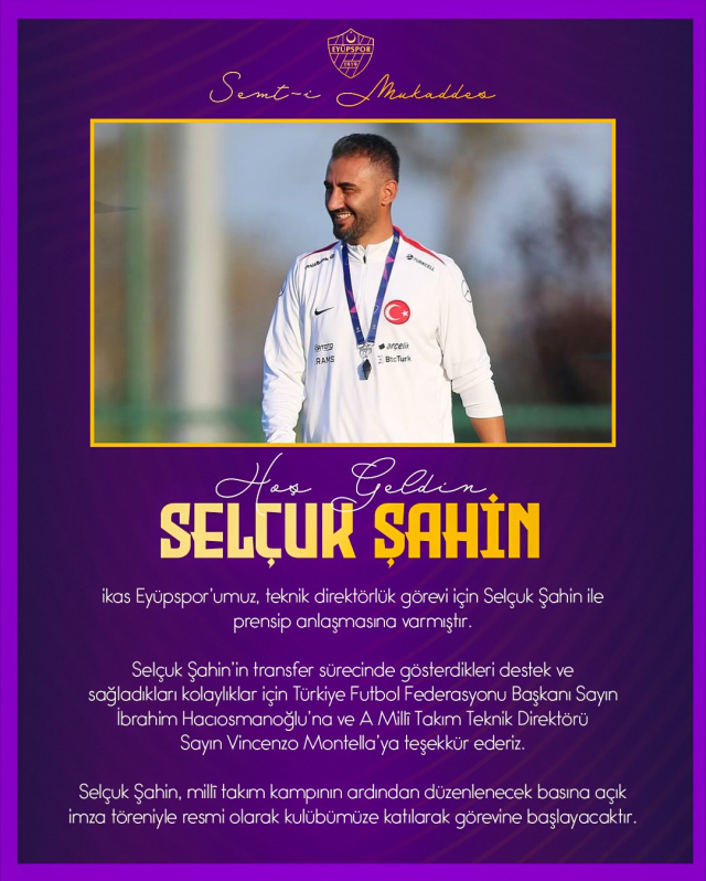 A big surprise from Eyüpspor! The new head coach has been announced