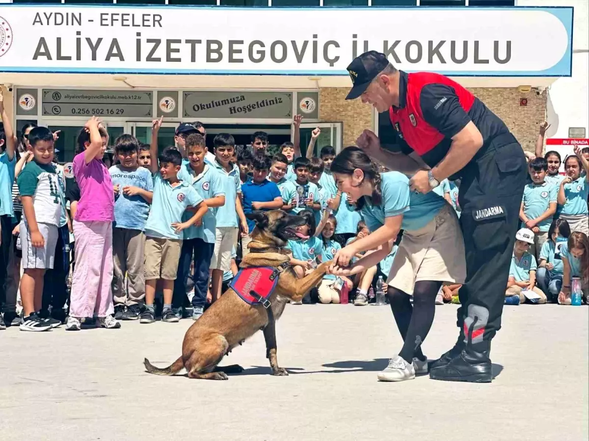 Jandarma, Aydın'daki İlkokul Öğrencilerine Tanıtım Faaliyetleri Düzenliyor