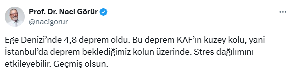 Naci Görür: The earthquake in the Aegean can trigger Istanbul, located on the northern branch of KAF