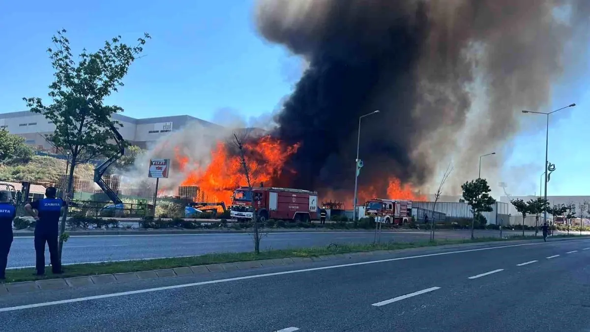 Kocaeli Çayırova'da Palet Fabrikasında Yangın