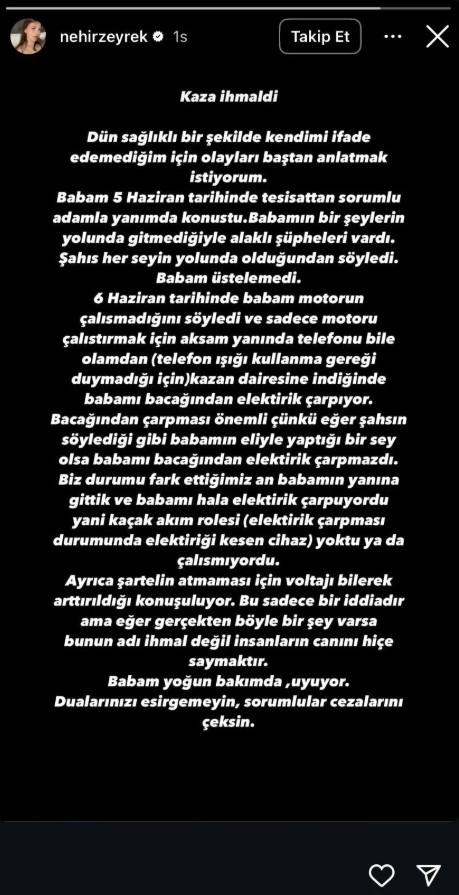 Grave allegation from Ferdi Zeyrek's daughter: If this is true, it disregards human life
