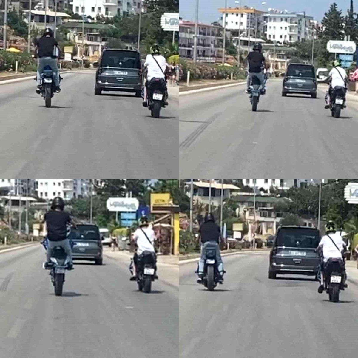 Mersin'de Motosikletli Sürücünün Tehlikeli Hareketleri Kamerada