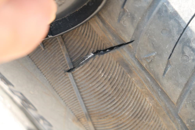 The tires of 18 vehicles were slashed at the city's largest shopping mall