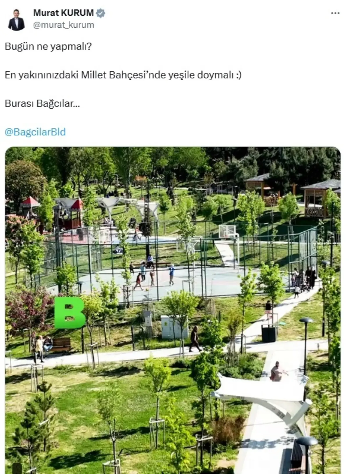 Bağcılar Millet Bahçesi ile Yeşil Alanlar Artıyor