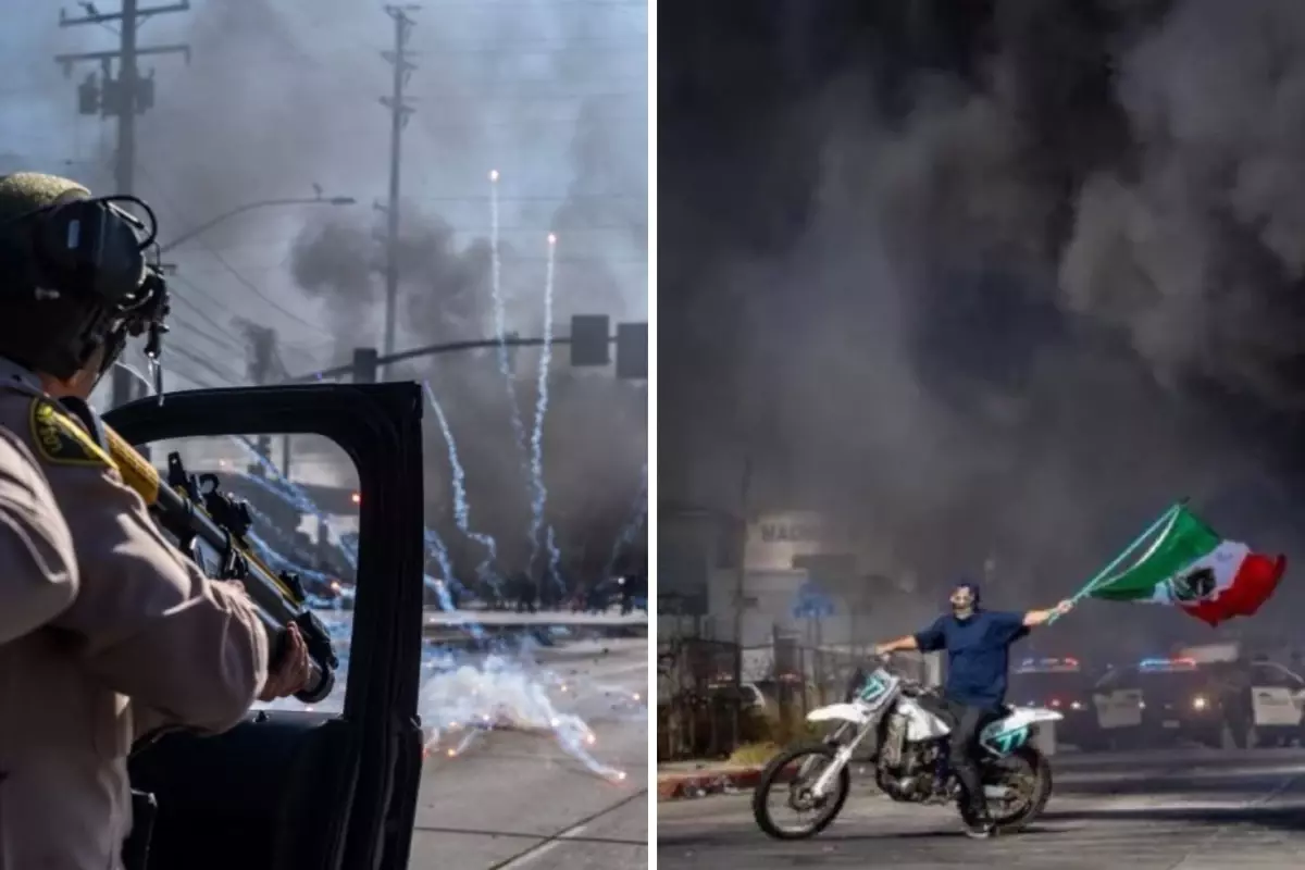 Los Angeles alev alev: Ulusal Muhafızlarla çatışan göstericiler araçları ataşe verdi
