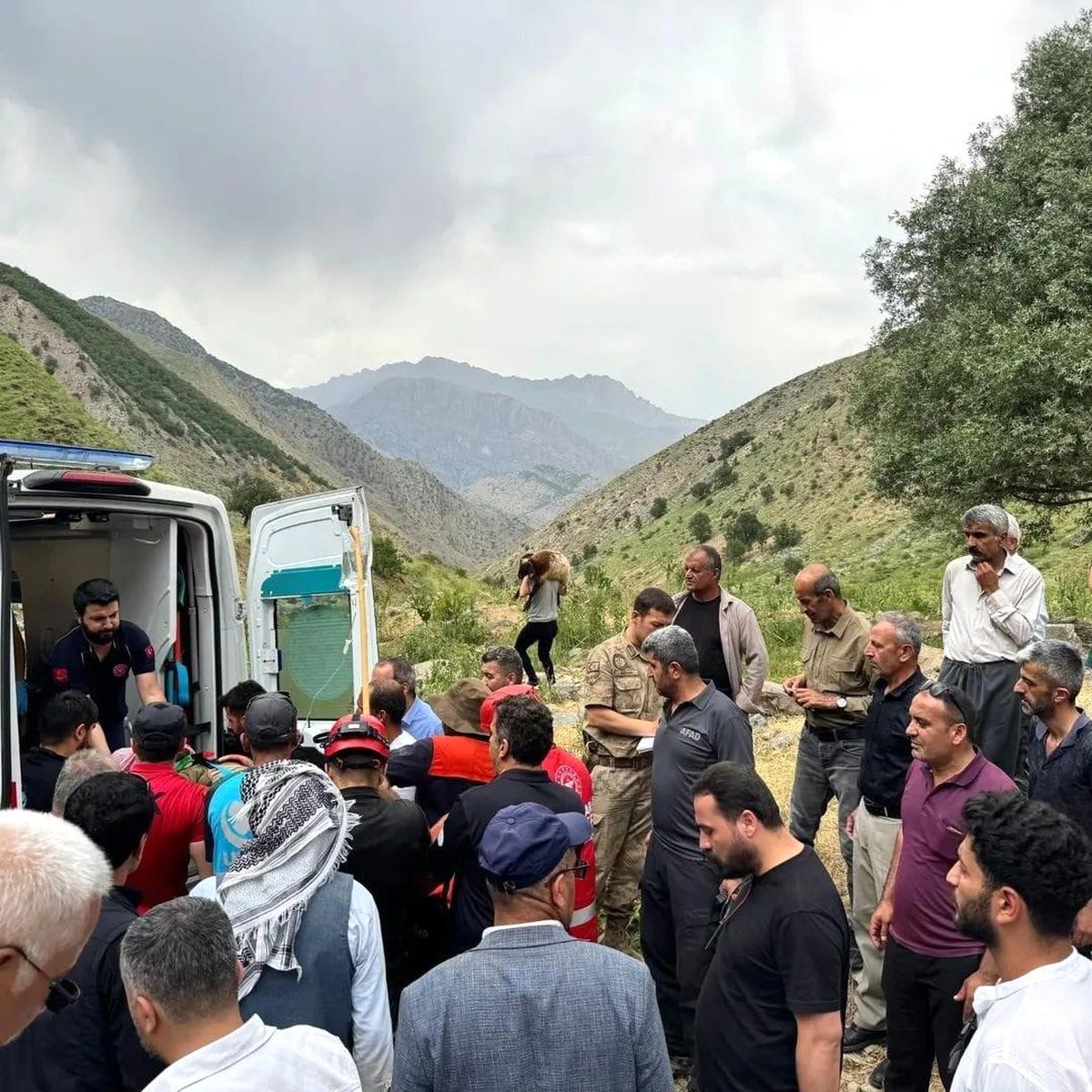 Hakkari'de Pancar Toplarken Dağdan Düşen Şahıs Kurtarıldı