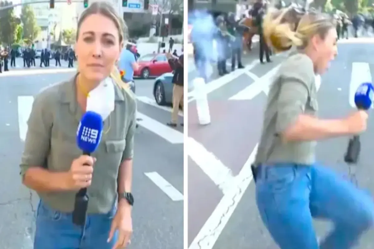 Protestoların devam ettiği Los Angeles'ta polisten gazeteciye plastik mermi