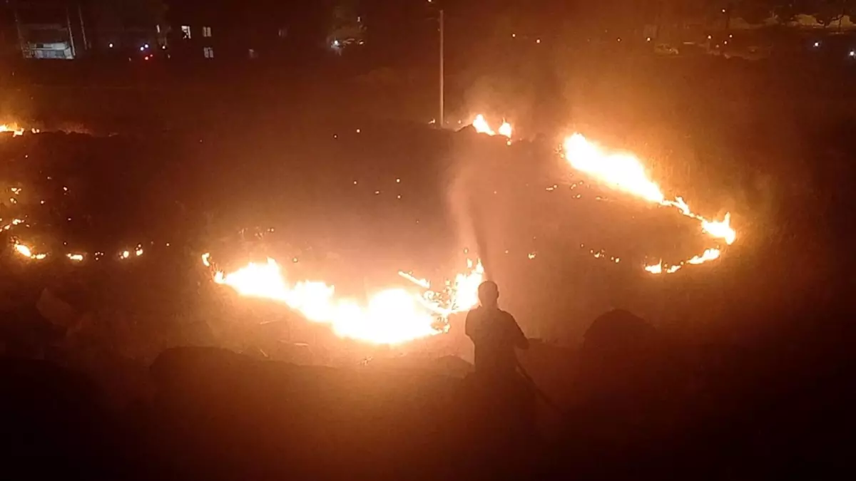 Şanlıurfa'da Otluk Alanda Yangın Çıktı