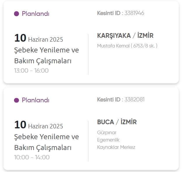 İzmir GEDİZ elektrik kesintisi! 10 Haziran İzmir'de elektrik kesintisi ne zaman bitecek, elektrikler ne zaman gelecek? İzmir GEDİZ elektrik kesintisi! 10 Haziran İzmir'de elektrik kesintisi ne zaman bitecek, elektrikler ne zaman gelecek?