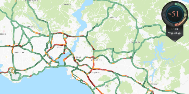 Trafik durumu haritası (CANLI) 10 Haziran İstanbul'da trafik yoğunluğu yüzde kaç? Trafik durumu haritası (CANLI) 10 Haziran İstanbul'da trafik yoğunluğu yüzde kaç?