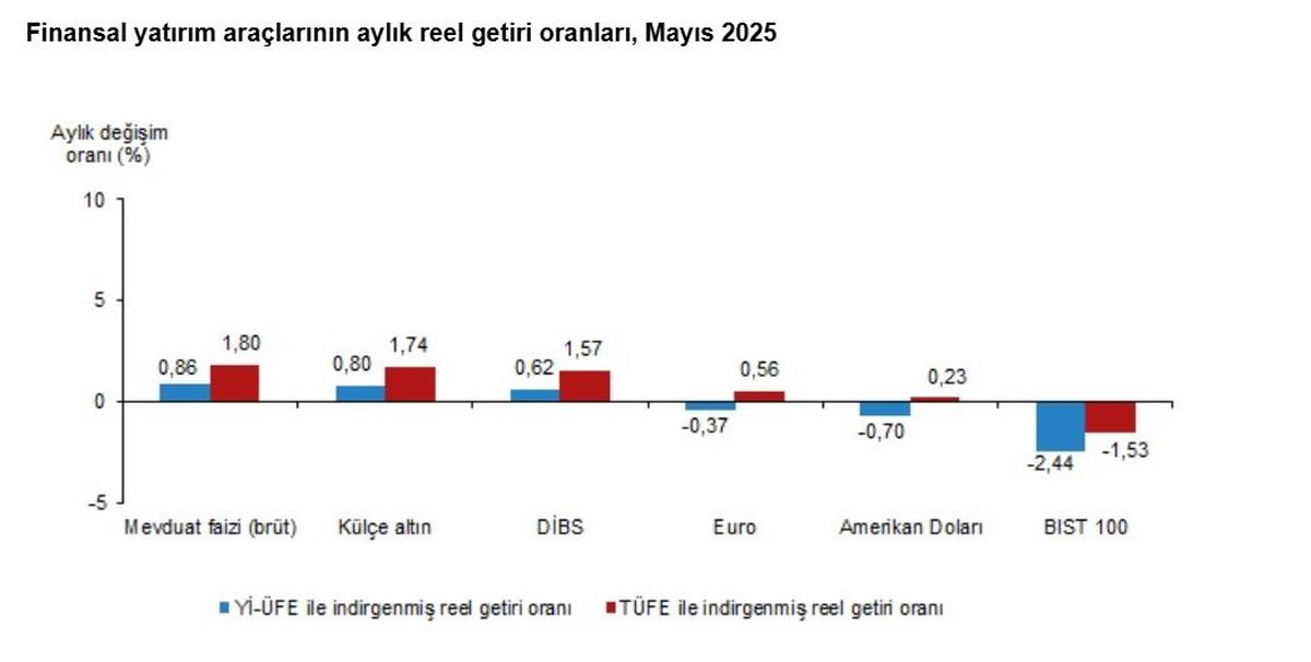 TÜİK: Mayıs Ayında En Yüksek Reel Getiri Mevduat Faizinde
