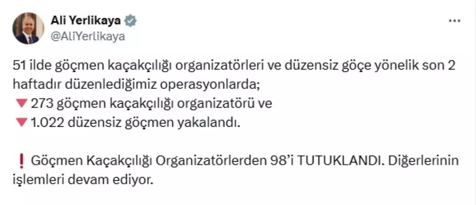 51 İlde Düzensiz Göçmen Operasyonu: 1022 Göçmen Yakalandı