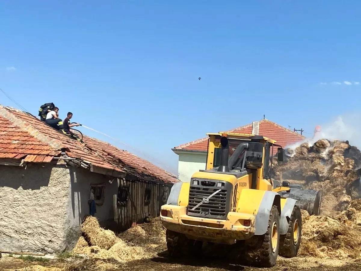 Konya'nın Kulu ilçesinde Saman Yangını