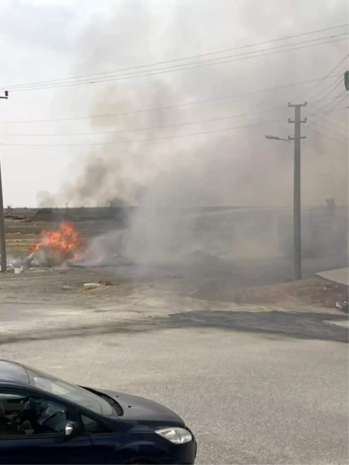 Mardin'in Nusaybin ilçesinde çalılık alanda çıkan yangın kontrol altına alındı