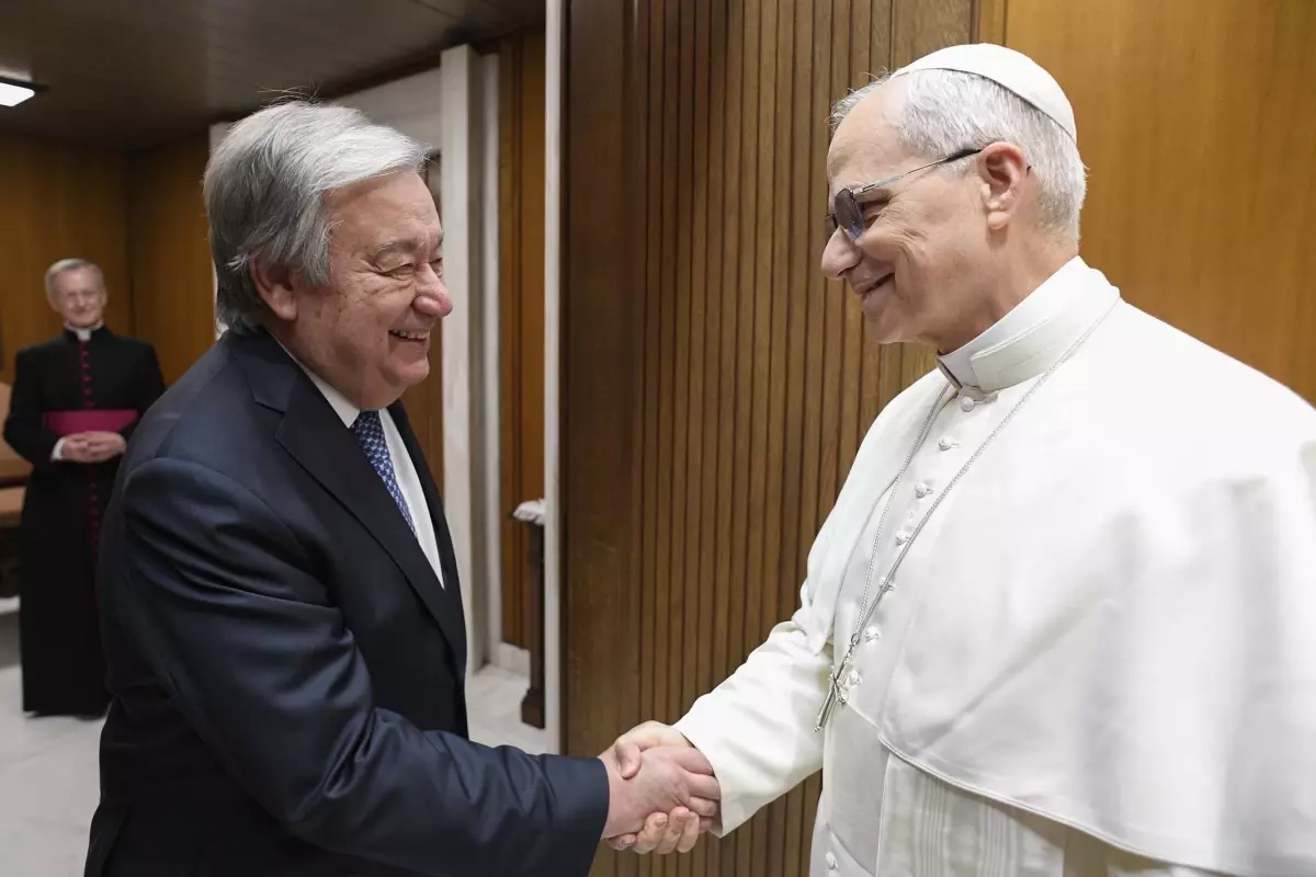 Papa 14'üncü Leo, BM Genel Sekreteri Guterres ile Görüştü