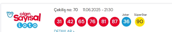 Sayısal Loto çekiliş sonuçları açıklandı! 11 Haziran 2025? Sayısal Loto sonuçları saat kaçta açıklanacak? Sayısal Loto CANLI izle!